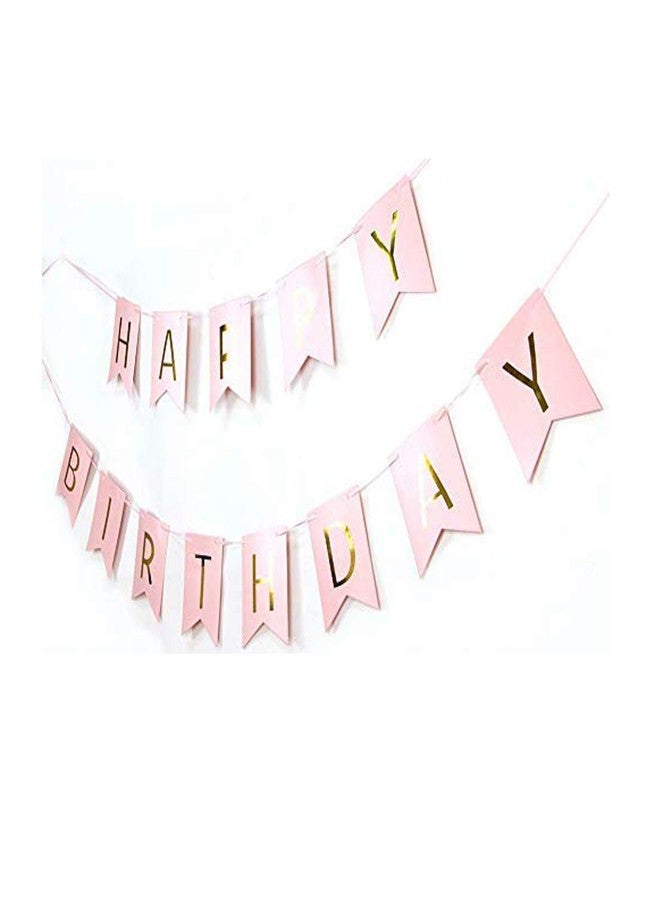 LaVichitra Happy Birthday Card Board Banner for Birthday Celebration of Kids and Adults (Pink) - Image 2
